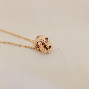 宝格丽双环红宝石 红碧玺 项链 99新 s级 bvlgari