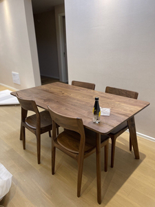 莫霞家具世尚雅轩同款北美黑胡桃全实木家具餐桌1.4米六人饭桌