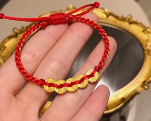 黄金五帝钱手串