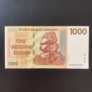 【非洲】全新 津巴布韦1000元纸币 外国钱币 雕刻版 20