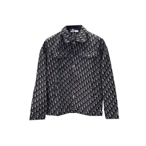 迪奥dior2021秋季外套男ins牛仔上衣时尚提花满身字母