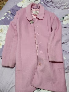 阿依莲女士羊毛呢子大衣非常嫩的粉色只穿过不到5次,以前商场买