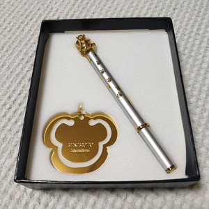 御木本mikimoto小熊圆珠笔 御木本书签套装 全新未使用