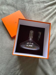 爱马仕 hermes 醒酒器 水晶 雕刻全新全套