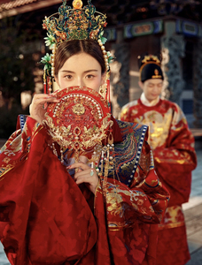 明制汉服织锦缎男女一组(内衫 大袖衫 马面