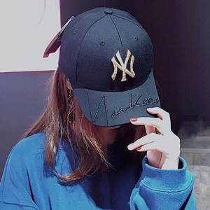 ny洋基队金标字母刺绣签名棒球鸭舌帽,mlb金标刺绣签名棒球