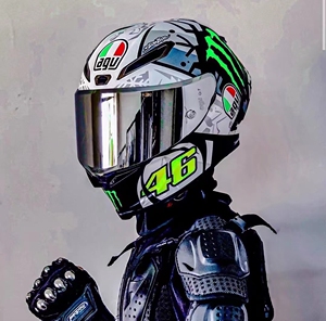 国产agv pista魔爪头盔机车亮黑灰红鬼爪黑金限量款摩托