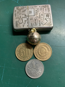 外国硬币钱币真币diy手工铃钥匙挂件用两枚外国硬币手工制作的