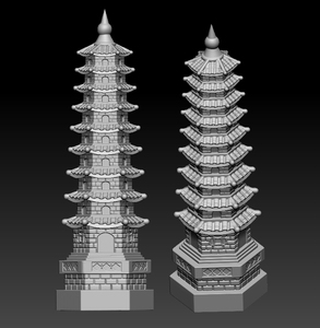 文昌塔宝塔摆件三维立体图圆雕图图纸stl文件电脑雕刻机3d模