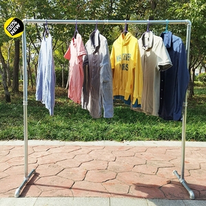 全新包邮镀锌管晾衣杆钢管晾衣架服装架展示架地摊落地晒被货架挂