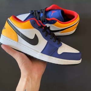 闲置 乔丹 湖人 蓝黄拼接 正品 男女鞋 休闲 aj1 耐克