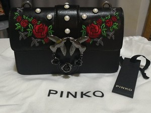 pinko 燕子包 珍珠 玫瑰 燕子 斜背 链条包复古西班牙