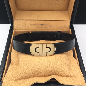 bvlgari宝格丽18k黄金回形镂空手环皮绳手链