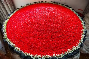 999朵玫瑰花束 永生香皂花情人节送女友求婚表白浪漫实用生日