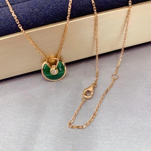 高定卡地亚18k玫瑰金护身符项链