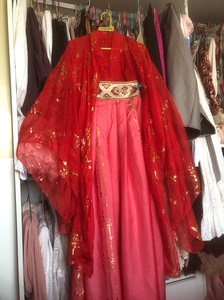 红色汉服女夏季中国风对襟上襦齐胸襦裙大袖衫套装嫁衣广袖