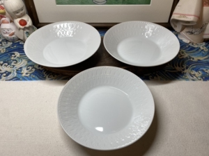 日本回流 adam&eve亚当夏娃 立体浮雕 白瓷餐盘 全新