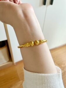 小珍首饰古法黄金手镯双头南瓜93.22克高能南瓜金镯