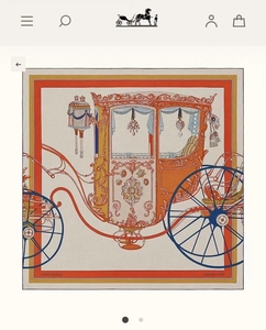 爱马仕【华丽马车】90cm真丝方巾 慈禧太后于1894年向