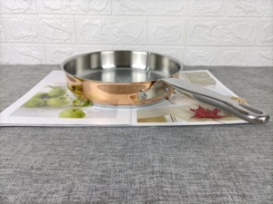 出口澳洲品牌baccarat不锈钢24cm铜煎锅,深煎锅