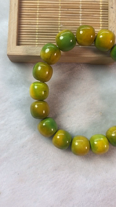 清货特价/湖北绿松石高瓷菜籽黄绿原石手串老型俏色