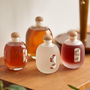 网红小酒瓶精致好看的子容器创意水果罐头密封罐带盖玻璃真空分装