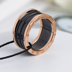 【95新】宝格丽/bvigari 女款 黑色弹簧三环62号戒指