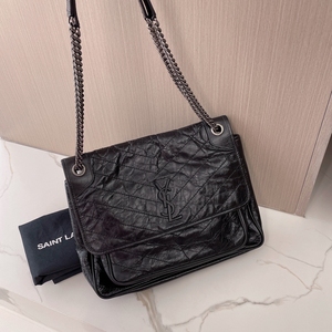 圣罗兰ysl niki大号 尺寸 32*23*9黑色油蜡皮