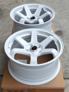 内凹17寸te37前后配 铝合金改装白色轮毂适配思域朗动翼神