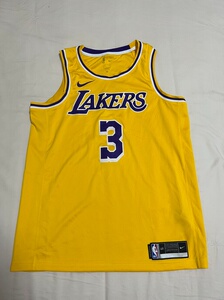 nba nike洛杉矶湖人队浓眉哥戴维斯金色3号球衣.l码
