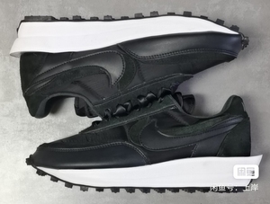 全新高版耐克sacai2.0双勾华夫鞋,38码,黑色就一双
