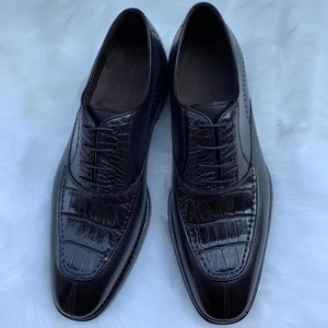 费雷鳄鱼皮男鞋