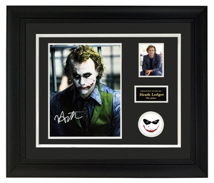 joker小丑 希斯莱杰亲笔签名照片 蝙蝠侠黑暗骑士 装裱