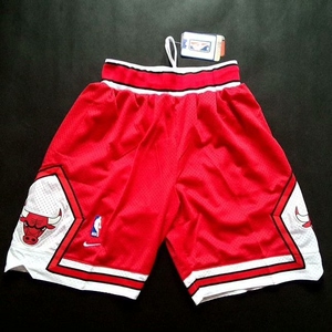 【乔丹公牛球裤】公牛队球裤网眼红色公牛新款球裤刺绣球迷版 球