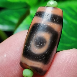 西藏天珠拉萨大昭寺请的老藏传老料台湾至纯二眼幸福天珠(包邮不