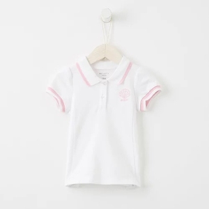 米喜迪Mecity女童短袖T恤针织polo白色，全新带吊牌，