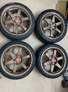 思域拆下18寸te37轮毂 古铜色 数据8jet38 5x1