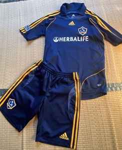 【贝克汉姆】洛杉矶银河客场球衣短裤套装m阿迪达斯1127古着