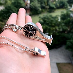 克罗心口哨chrome hearts纯银哨子ch口哨吊坠项链