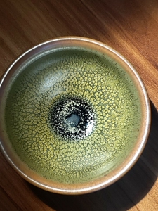 建盏 张国平绿鹧鸪 全品无暇 束口器型 8.8口径