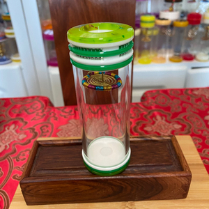 老谭罐 翠绿独眼扎嘴叫罐  双钢窗有机玻璃鸣虫罐  出音好听