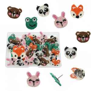 正品供应30枚动物形状图钉兔子青蛙创意刺绣图钉家用装饰板报钉