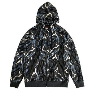 clot17aw黑荆棘外套,闪粉印花,口袋和袖子均用头层羊皮