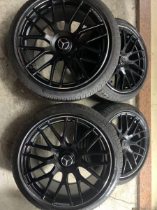 奔驰c63s黑色19寸德国进口锻造轮毂轮 原厂原装 amg轮