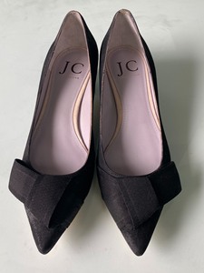 JC collezione 黑色羊绒皮尖头单鞋 235/37