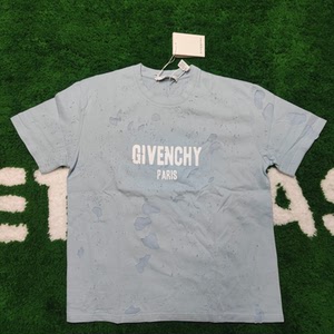 givenchy 纪梵希 gvc 大破洞短袖 雾霾蓝