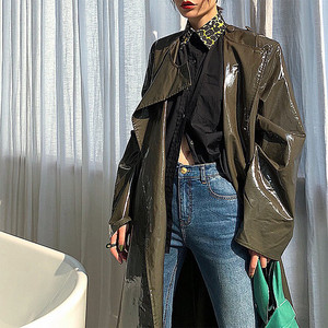 lamps 阿水风衣女中长款2018春秋季新款限量lamps