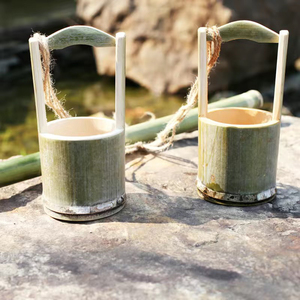 精致挑水竹筒扁担小玩具【20元包邮】