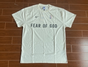 fog nba nike 三方联名 米白色短袖