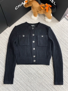 香奈儿,chanel19早春邮轮系列黑色针织开衫,34码,基